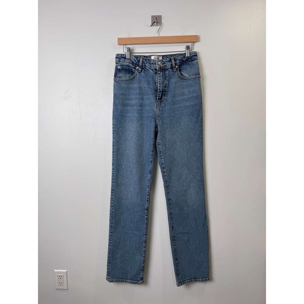 Frame Women Blue The Ruler Straight Leg Jeans High Rise Indio 28